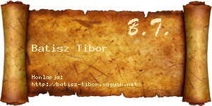 Batisz Tibor névjegykártya